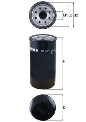 Фільтр масляний MAHLE / KNECHT OC584 (фото 1)