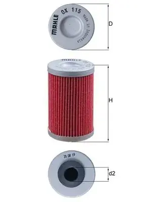 Фільтр масляний MAHLE / KNECHT OX115 (фото 1)