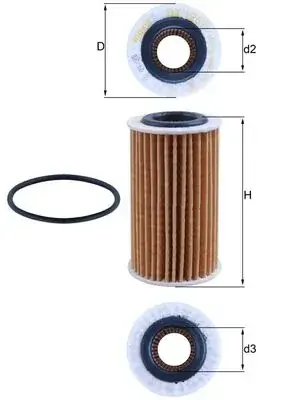 Фільтр масляний Mahle FORD Focus/Transit Connect \'\'1.5EcoBlue \'\'18>> MAHLE / KNECHT OX1267D (фото 1)