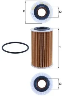 Фільтр масляний Mahle FORD Focus/Transit Connect \'\'1.5EcoBlue \'\'18>> MAHLE / KNECHT OX1267D