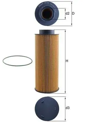 Масляний фiльтр MAHLE / KNECHT OX376D (фото 1)