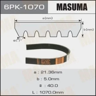 Ремень поликлиновой 6PK-1070 (6PK-1070) MASUMA 6PK1070