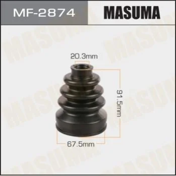 Пильник шруса HONDA CIVIC VIII (05-12), HONDA JAZZ II, HONDA CIVIC VII (MF-2874) MASUMA MF2874 (фото 1)