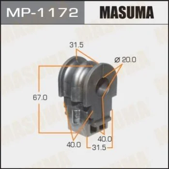 Втулка стабілізатора передн. 2) Nissan Micra, Tiida, Note 2005.12- MASUMA MP1172 (фото 1)