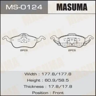 Колодки тормозные передн AN-4328K, P24046  MASUMA MS0124