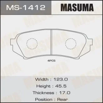 Колодки тормозные задн TOYOTA LAND_CRUISER 200 (MS-1412) MASUMA MS1412