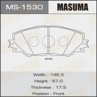 Колодки тормозные передн Toyota Auris (10-), RAV 4 (05-16) (MS-1530) MASUMA MS1530