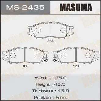 Колодки гальмівні передні Mitsubishi Lancer (00-08) (MS-2435) MASUMA MS2435