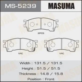 Колодки гальмівні передні (MS-5239) MASUMA MS5239