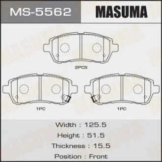 Гальмівні колодки передня AN-754WK, NP5030, P16013  MASUMA MS5562
