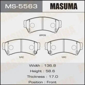 Колодки тормозные передн Mazda 6 (07-12) (MS-5563) MASUMA MS5563