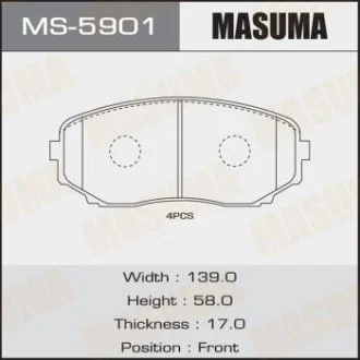 Колодки гальмівні передні Mazda CX-7 (07-12), CX-9 (17-) (MS-5901) MASUMA MS5901