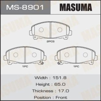 Колодки гальмівні передні Honda Accord (09-12) (MS-8901) MASUMA MS8901
