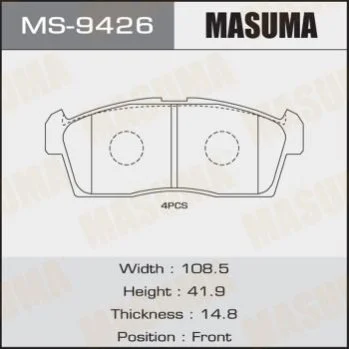 КОЛОДКИ ГАЛЬМІВНІ (MS-9426) MASUMA MS9426 (фото 1)