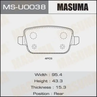 Колодки тормозные задн AN-4458K, P24075  MASUMA MSU0038
