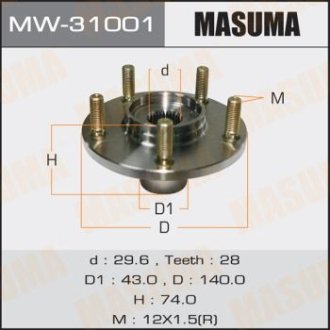 Ступиця колеса передня Mitsubishi ASX (10-), Lancer, Outlander (07-) (MW-31001) MASUMA MW31001