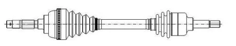 Піввісь (передня) Ford Focus/Volvo S40/V50 1.6-2.0 TDCi 04-12 (L) (36x26x583mm) Metelli 17-0912