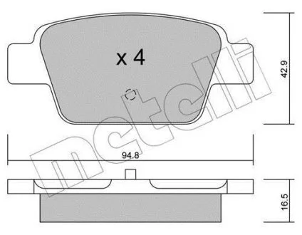 Комплект тормозных колодок (дисковых) Metelli 22-0323-0