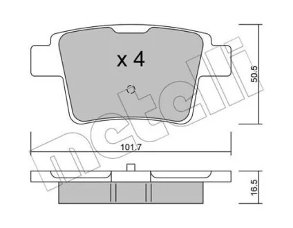 Комплект тормозных колодок (дисковых) Metelli 22-0677-0