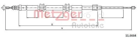 Трос ручного гальма METZGER 11.6684