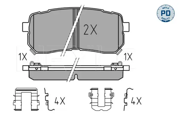 Колодки гальмівні (задні) Hyundai H-1/Starex 08-/Kia Carnival 06- MEYLE 025 245 5915/PD (фото 1)