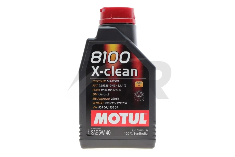 Олива моторна 100% синтетична д/авто 8100 X-Clean 5W40 1L MOTUL 843411 (фото 1)