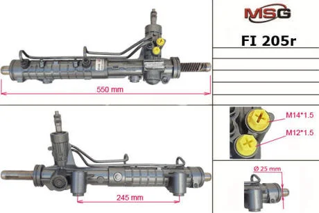 Рульова рейка з ГПК DOBLO 00-09 (відновлена з TRW) MSG FI205R