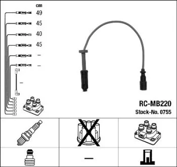 К-кт проводов (RC-MB220) MB C-Class/E-Class "1,8-2,2 "93-01 NGK 0755