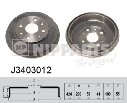 Гальмівний барабан NIPPARTS J3403012