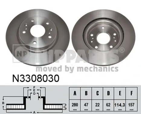 Тормозной диск NIPPARTS N3308030 (фото 1)