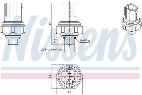 Датчик тиску кондиціонера NISSENS 301070