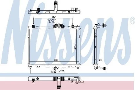 Радиатор системы охлаждения NISSENS 606055