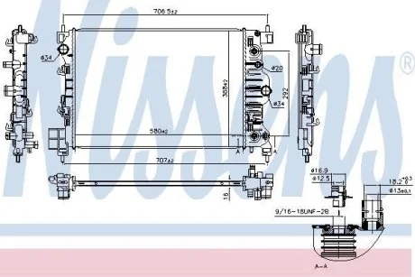Радиатор системы охлаждения NISSENS 61715