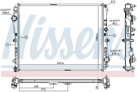 Радиатор охлаждения NISSENS 627023