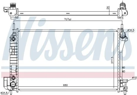 Радіатор двигуна NISSENS 630703