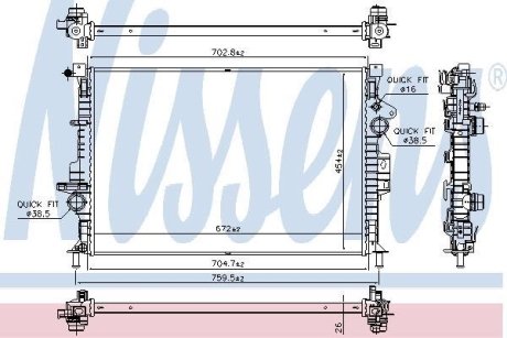 Радиатор системы охлаждения NISSENS 66864