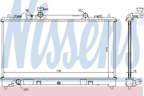 Радиатор системы охлаждения NISSENS 68509