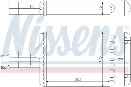 Радиатор системы отопления салона NISSENS 72656