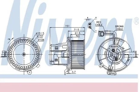 Вентилятор печки салона NISSENS 87109