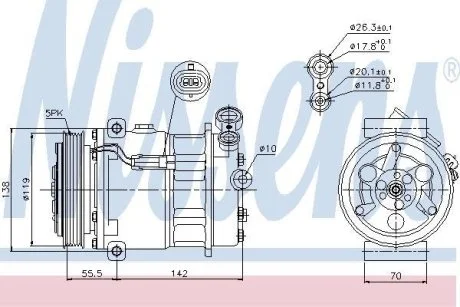 Компрессор кондиционера NISSENS 89157