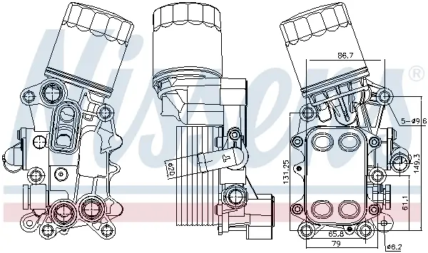 Радіатор масляний з корпусом масляного фільтра NISSENS 91311 (фото 1)