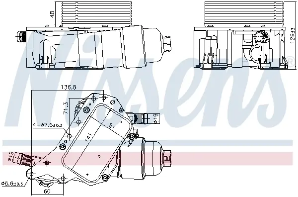 Радіатор масляний з корпусом масляного фільтра NISSENS 91339 (фото 1)