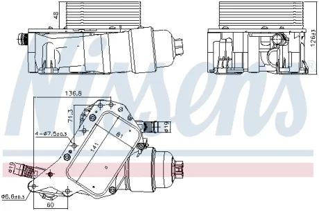 Радиатор масляный с корпусом масляного фильтра NISSENS 91339