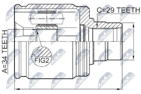 Шрус внутрішній правий 34x43x29 NTY NPWHD017