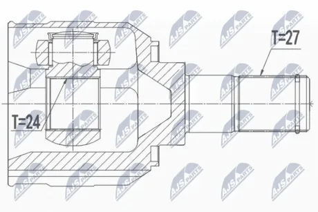 Внутрішній шрус hyundai santa fe 12 azera 11, npwhy538 NTY NPWHY558