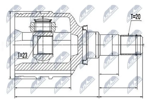 Внутрішній шрус Toyota hi-lux 4wd, 43430-0k070 NTY NPWTY059 (фото 1)