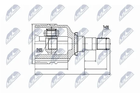 Внутрішній шрус Toyota hi-lux 4wd, 43430-0k070 NTY NPWTY059