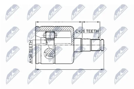 Внутрішній шрус vw sportvan 16, 5q0407271cr NTY NPWVW025