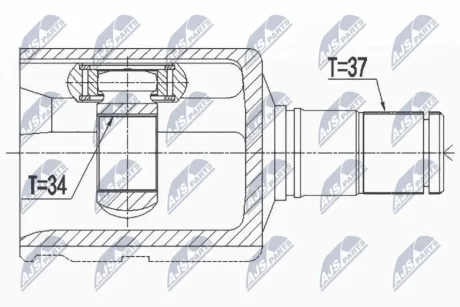 Внутрішній шрус лівий mazda b2200 ford ranger 01-06, md1922620a NTY NPWVW082