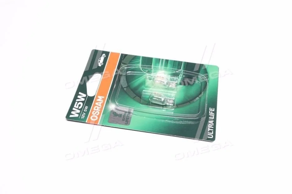 ЛАМПА W5W 12V W2,1X9,5D10XBLI2LF ULTRALIFE - заміна на 2825ULT-2BL OSRAM 2825ULT-02B (фото 1)